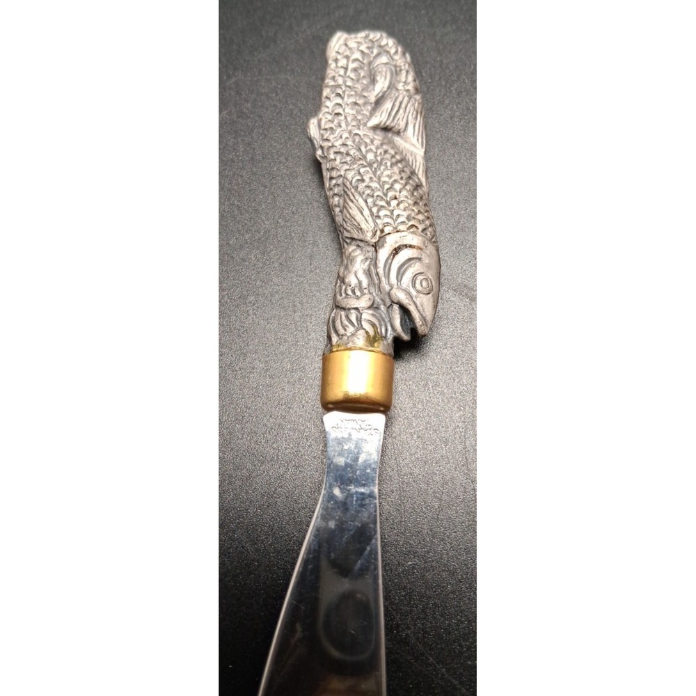 Pewter Cat, Ram, Fish, Rabbit Stainless Steel Butter knives - Picture 12 of 16